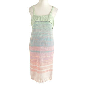 NWT 525 AMERICA OMBRE RAINBOW KNIT MIDI DRESS - S